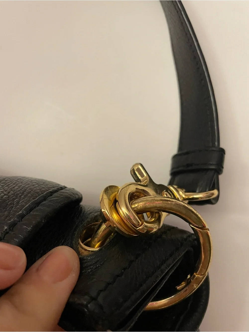 Tory Burch Black Leather Logo Crossbody with Gold-Tone Studs